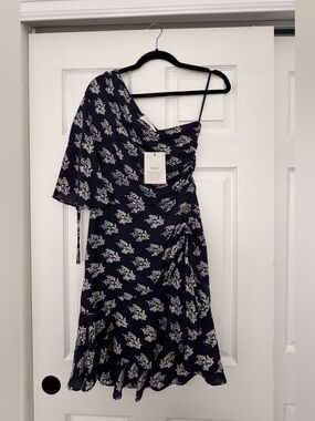 A.L.C. Navy One-Shoulder Floral Dress